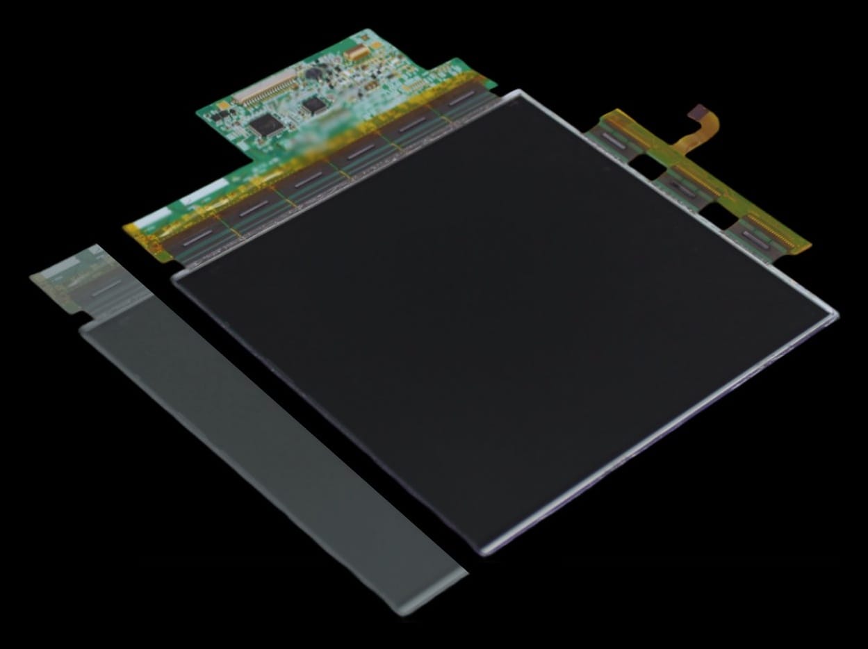 Resized LCD panel with PCB and flex ribbon