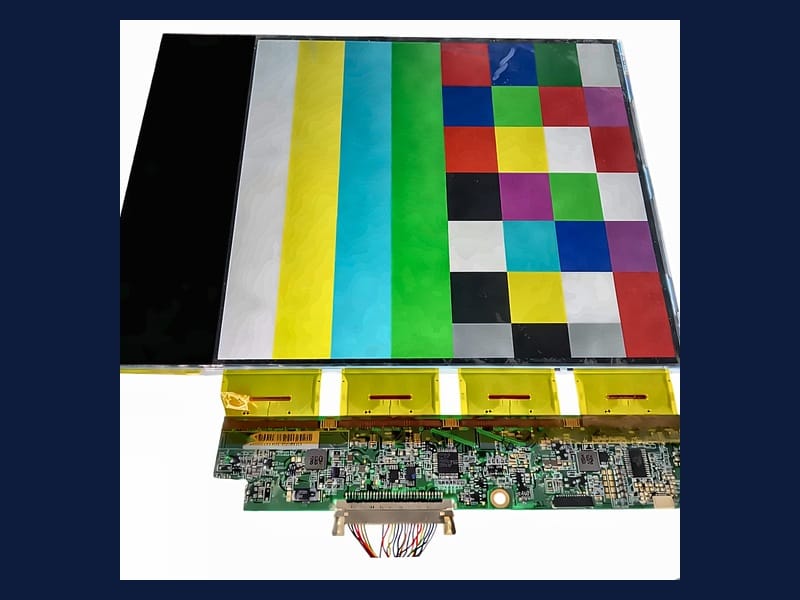 LCD module under color bar test pattern